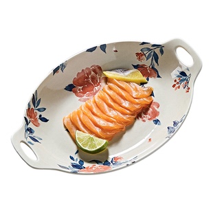 日式和风漂亮的深盘创意碟子家用碗盘套装汤盘鱼盘高级感盘子菜盘