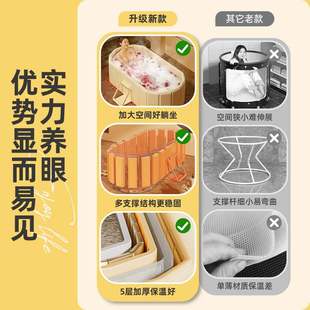 圈奇泡澡桶大人超大沐浴安装 号折叠浴缸免划算 成人桶家用恒温新款