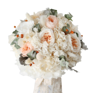 进口奥斯汀永生玫瑰真花婚礼婚纱新娘结婚手捧花束花球家居装饰件