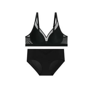 爱慕氧气贴贴内衣套装女本命年红色无痕薄大胸显小无钢圈文胸礼盒