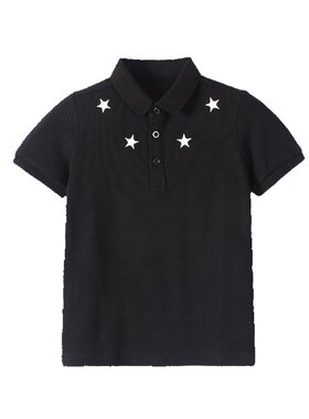 童装刺绣五星翻领短袖