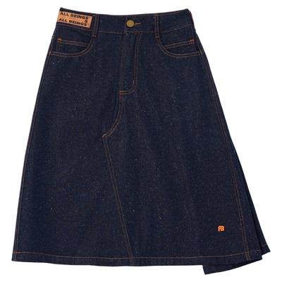 ALL BEINGS25AW秋季新款不对称解构靛蓝a字摆百搭牛仔半身裙女