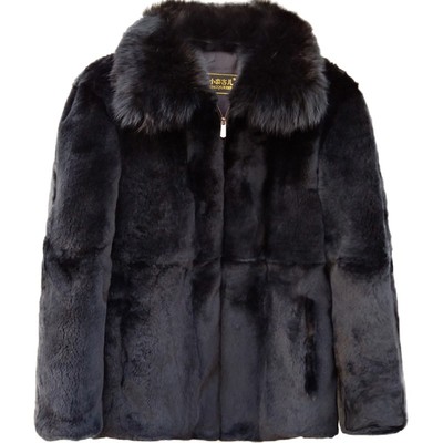 皮草兔毛男装皮草狐狸毛领