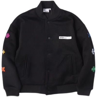 APOGE3阿保机 【70%羊毛】飞行夹克男毛呢外套美式宽松情侣棒球服