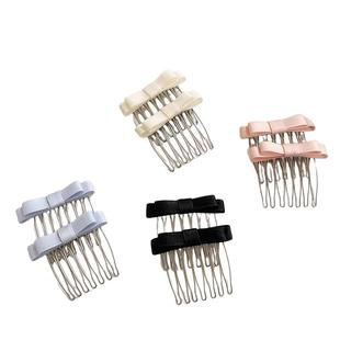 高级感前额蝴蝶结插梳防滑倒插发梳侧边刘海碎发整理神器发卡头饰