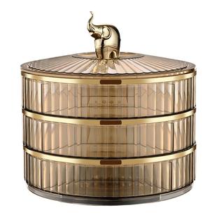 轻奢高档果盘家用客厅茶几2024新款零食瓜子坚果干果盘糖果收纳盒