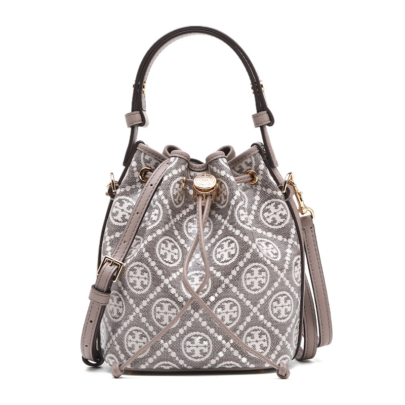 【自营】Tory Burch/汤丽柏琦T Monogram抽绳女士手提单肩斜挎包