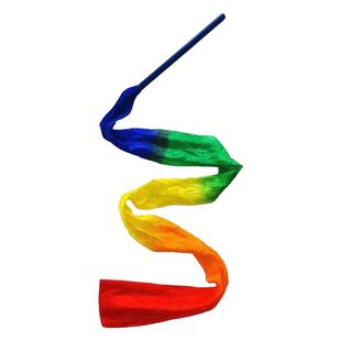 带棒彩绸彩带飘带舞蹈彩带广场舞长绸成人儿童跳舞七彩飘带运动会