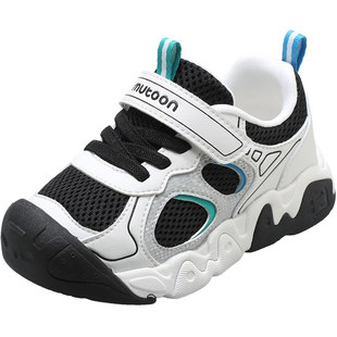 牧童男童鞋子2026春季新款儿童运动鞋女童鞋透气网面幼儿园休闲鞋