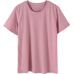 AB内衣女士纯棉汗衫中老年素色短袖衫T恤奶奶全棉宽松大码文化衫