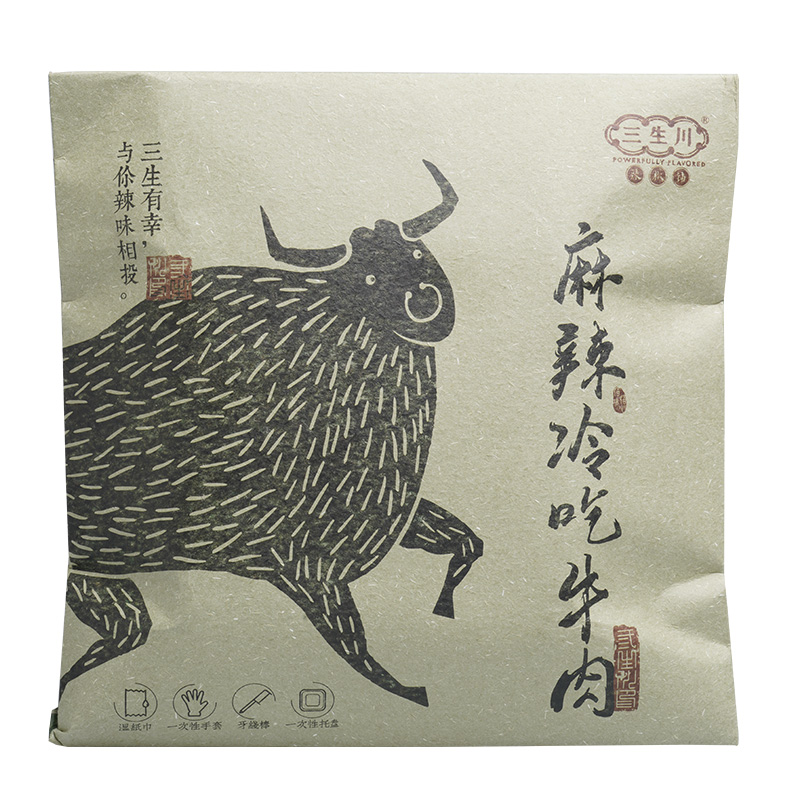 三生川冷吃牛肉自貢麻辣牛肉干熟食伴手禮零食香辣四川成都特產(chǎn)