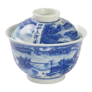 小雅家｜艺家仁珍藏清明上河图高端盖碗 景德镇春手绘仿古青花瓷