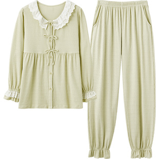 马克公主睡衣女春秋季小清新纯棉长袖少女套装甜美公主风家居服