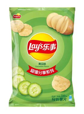 乐事薯片大包装220g原味黄瓜味