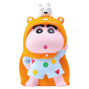 蜡笔小新香薰纯石膏娃娃涂色小号彩绘diy存钱罐白胚儿童手工彩绘