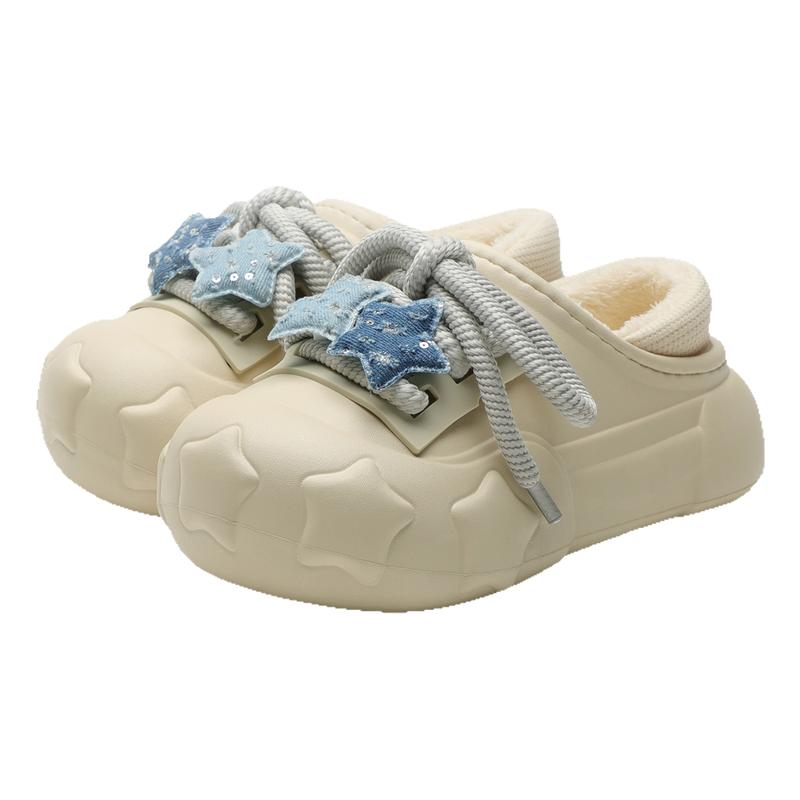 个性厚底棉拖鞋女包跟2024新款秋冬加绒网红室内居家防滑防水棉鞋