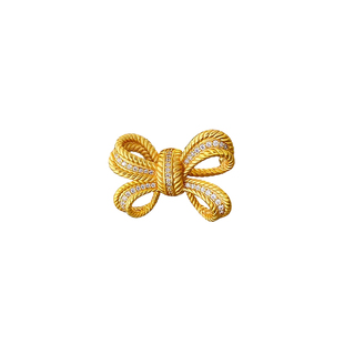 金色蝴蝶结胸针女2025款轻奢高端小香风中古别针毛衣大衣时尚配饰