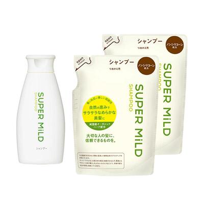 2025新版 惠润 SUPER MILD 植物洗发水220ml+替换400ml*2