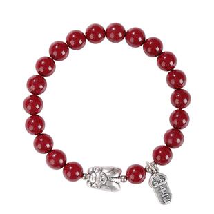 保真朱砂手串男一鸣惊人考公上岸纯银金蝉手链女护身符幸运礼物