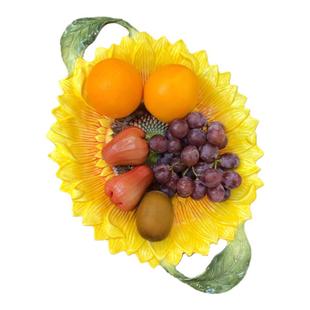 方亚陶瓷创意向日葵太阳花大托盘水果盘餐盘餐厅摆件