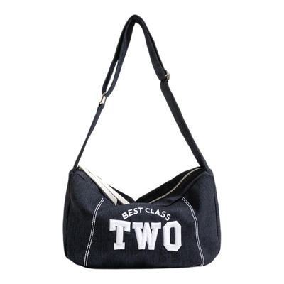 韩系刺绣字母牛仔包包2025秋冬