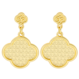 高级感非遗宋锦diy耳钉几何图案祥云纹底托底胚包布耳环耳饰配件