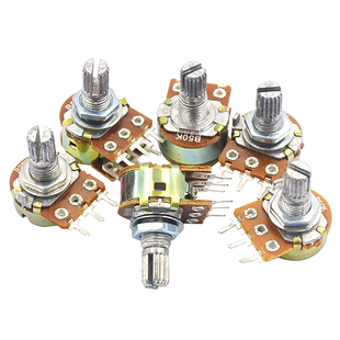 单联双联电位器B1M/2/5/10/20/50/100/250/500K 柄长15/20MM3/6脚