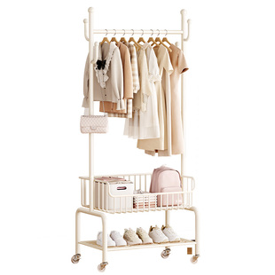 可移动衣帽架落地卧室家用房间收纳置物挂衣架床边晚上放衣服神器