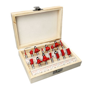 沃一1/4柄12件15件套木工多功能铣刀DIY修边机专用雕刻刀具组合