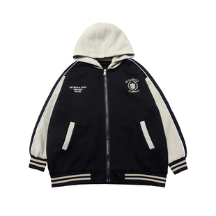 男童春秋款外套2026新款洋气儿童中大童春装上衣酷帅连帽棒球服潮