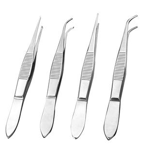 医用眼科镊子外科手术镊弯镊睫毛镊有钩镊无钩直弯头不锈钢眼用镊