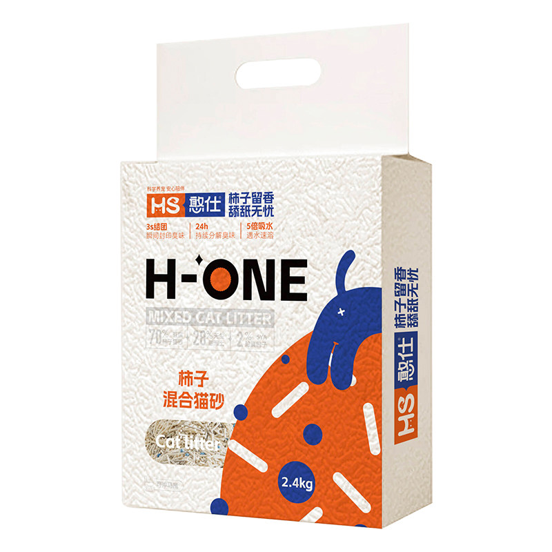 憨仕柿子豆腐混合猫砂结团牢固