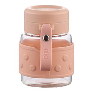 便携单层玻璃水杯高颜值女生迷你小巧提绳杯子耐热可爱水瓶玻璃杯