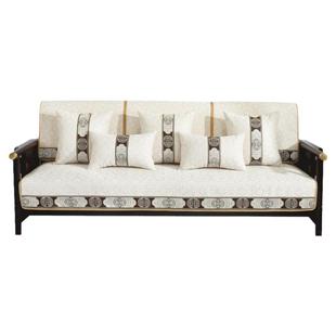 新中式沙发垫四季通用2025新款红木实木固定防滑套罩巾盖布高级感