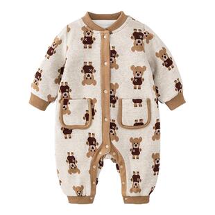 韩版小月龄男宝女宝韩系穿搭气时髦冬季宝宝加绒初冬新年婴儿衣服