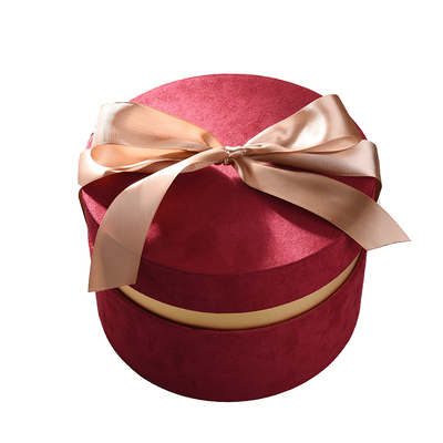 圆形绒布抖音单支结婚伴娘包装盒