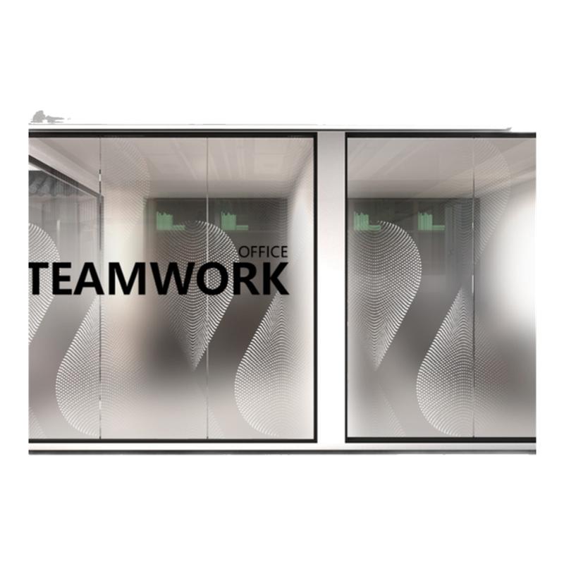 定制磨砂玻璃贴膜造型彩白彩玻璃门防撞条logo腰线公司广告字贴纸