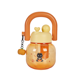 大英博物馆柿柿如意茶水分离手提墩墩随行杯可爱大容量水杯茶杯女