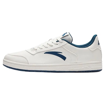 安踏男鞋皮面板鞋小白鞋