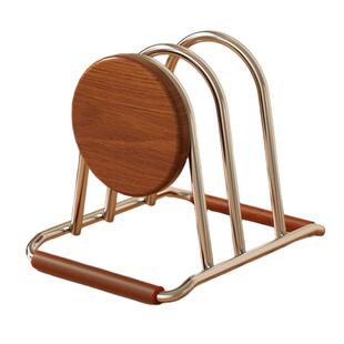 摩登主妇中古风砧板架厨房台面收纳置物架锅盖架子案板菜板放置架