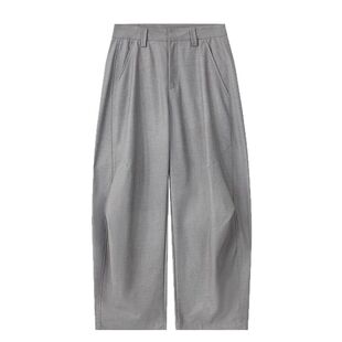 Dashufulcrum美式老钱风通勤垂坠弯刀西裤男春秋休闲阔腿休闲长裤