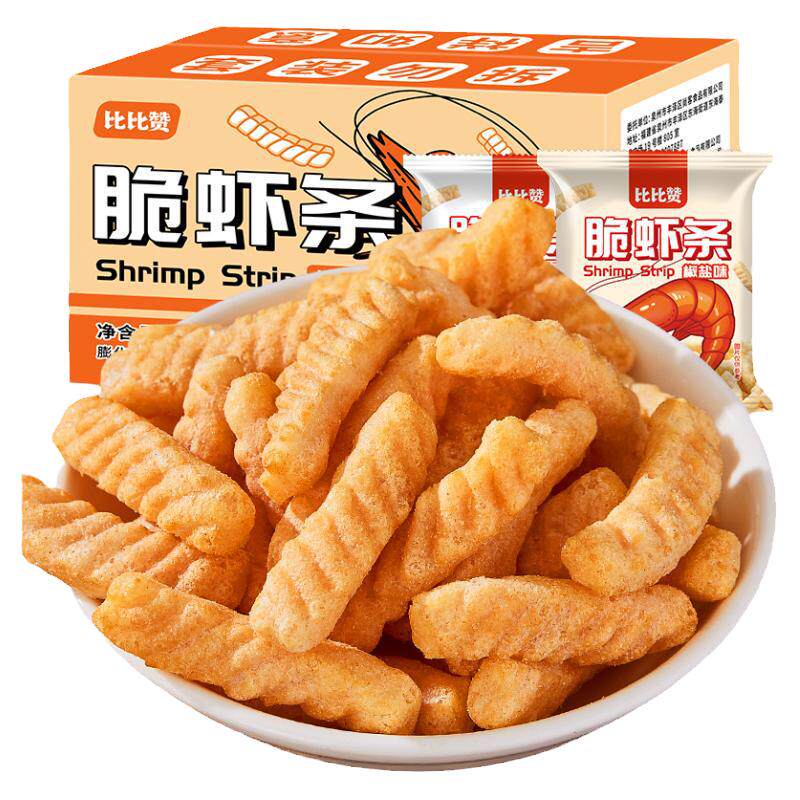 比比赞脆虾条薯片休闲解馋小零食