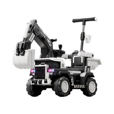巴比特挖掘机儿童玩具车可坐人2025新款男孩可推大号遥控挖土挖机