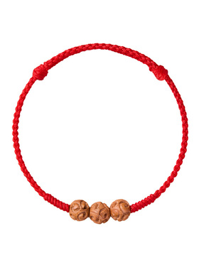 【普陀祝福】桃木祥云红绳