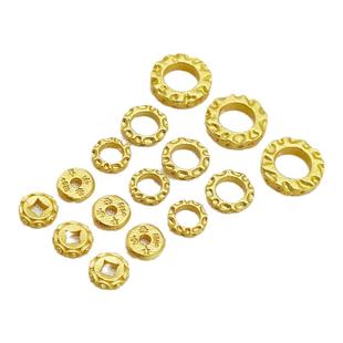 强保色沙金元宝钱盘缠平安喜乐缠片锤纹隔片手工DIY手串跑环片