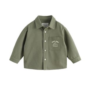 【商场同款】马克珍妮男童趣味小狗休闲外套儿童厚衬衫秋装241513