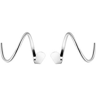 999纯银简约波浪螺旋耳环养耳洞耳钉女2025新款气质睡觉免摘耳饰