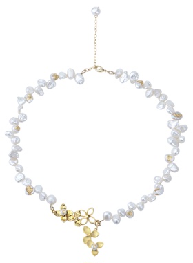 明星同款一谕花绽系列珍珠项链