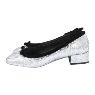 银色单鞋Elegifemme粗跟格利特