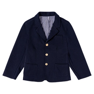 伊顿同款中小学生春秋季校服英伦风西装藏青格子纯色男女童校服